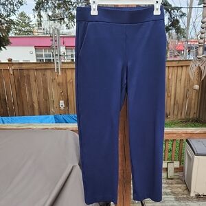 LOFT Navy Straight Leg Pull-On Pants